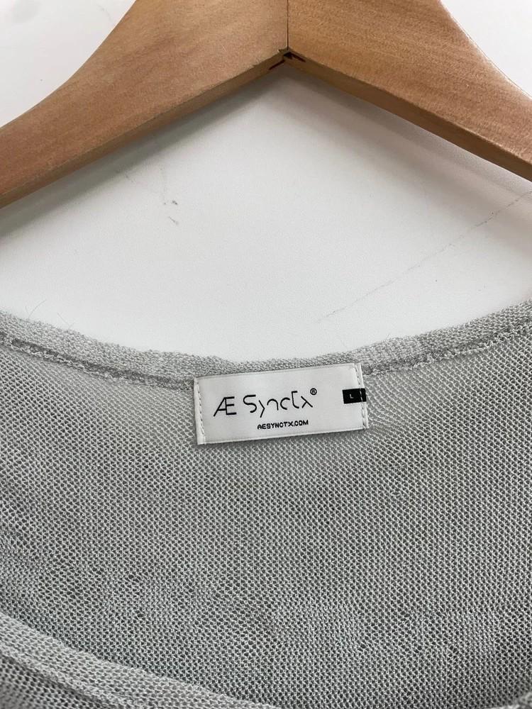 라지 에이시넥틱스 오버핏 후드 시스루 롱슬리브 그레이 6