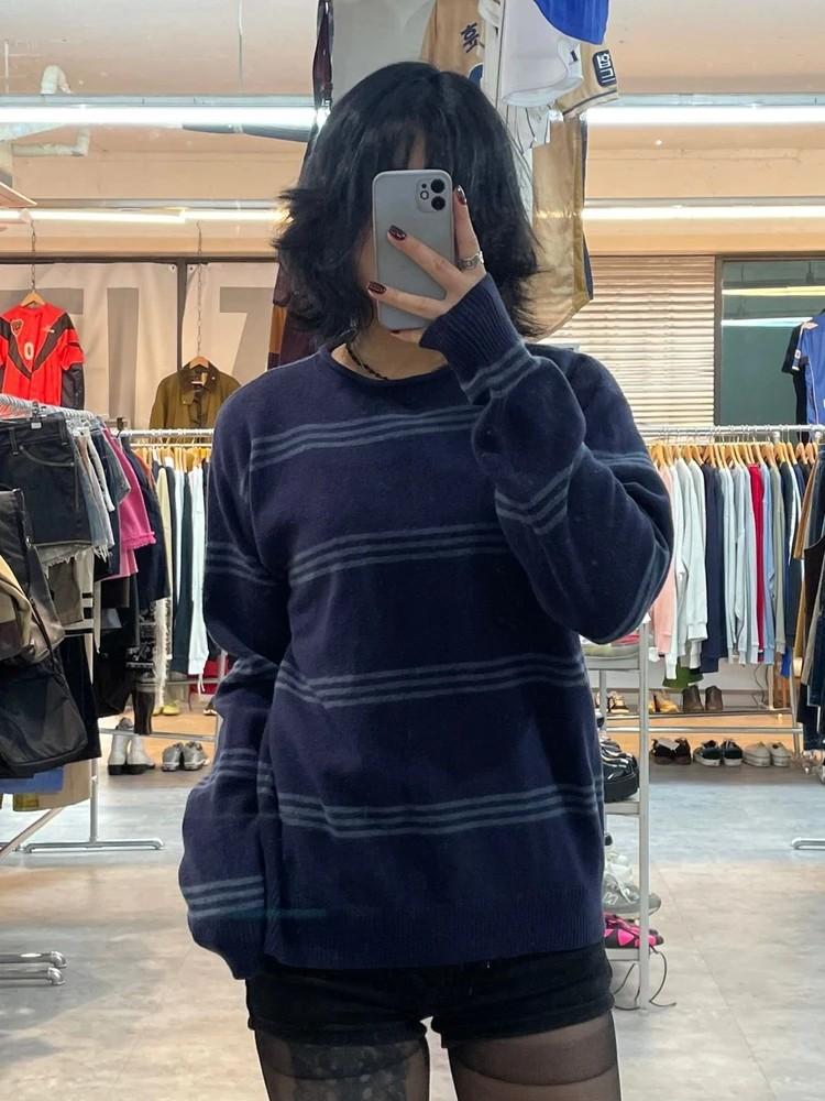 스몰 폴로 랄프 로렌 스트라이프 니트 스웨터 네이비 2