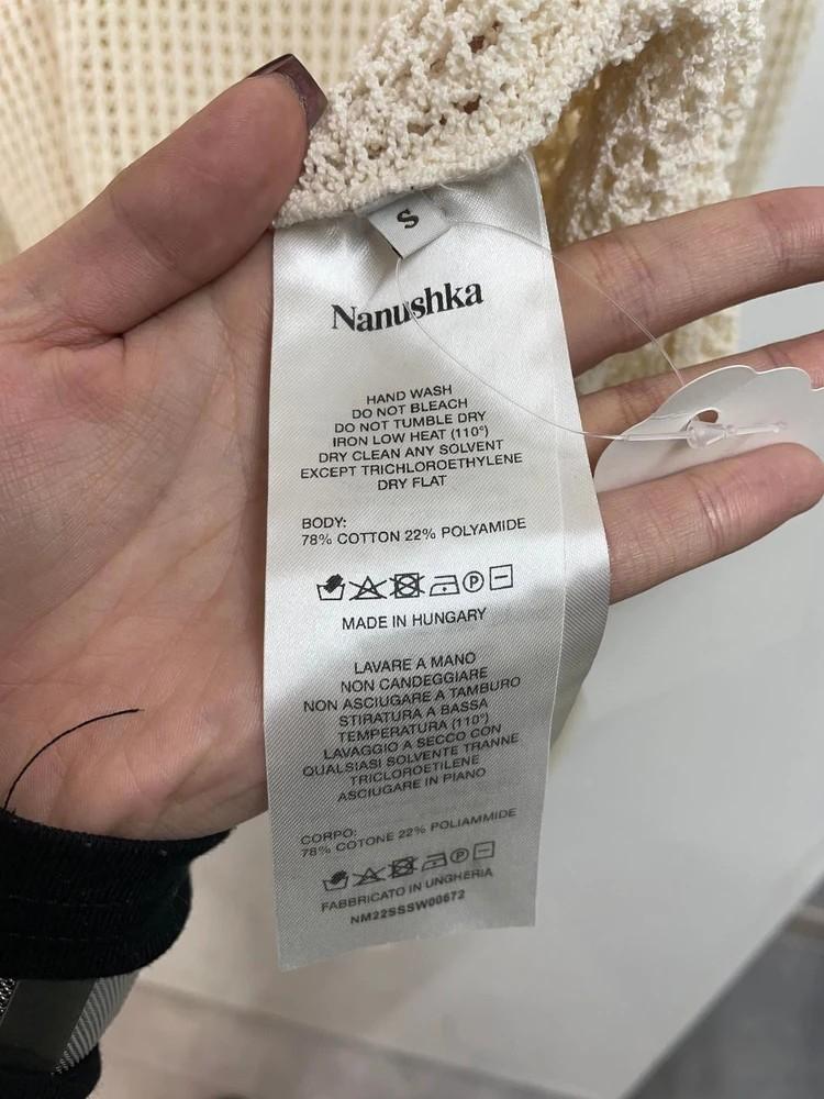 스몰 나누시카 하이넥 롱 니트 원피스 그물 니트 7