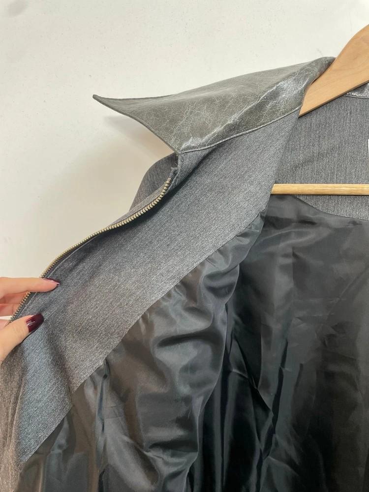 프리 PANTS HOUSE 스퀘어 가죽 포켓 크롭 자켓 8