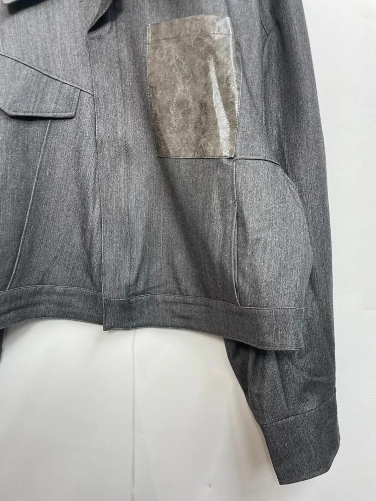 프리 PANTS HOUSE 스퀘어 가죽 포켓 크롭 자켓 5