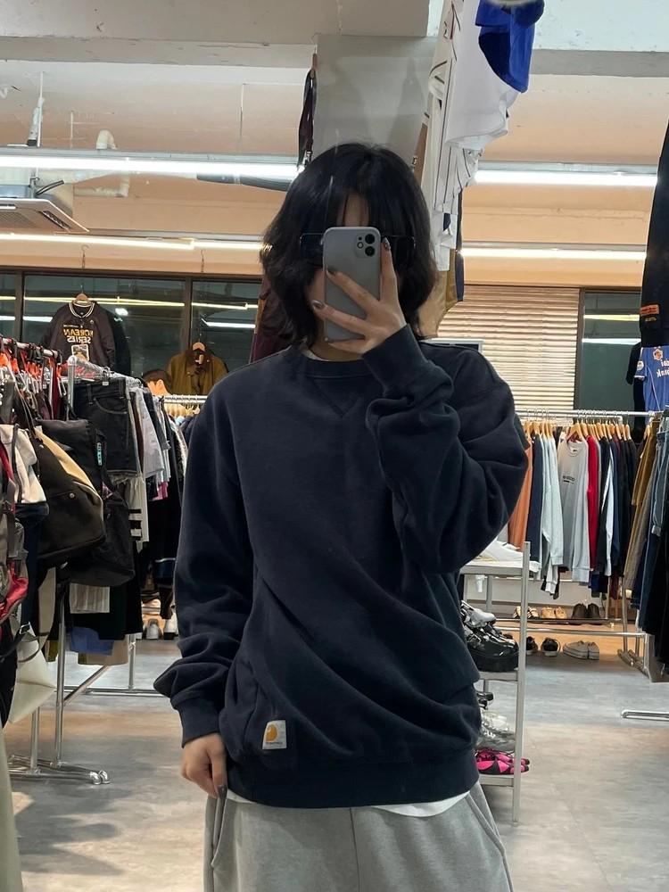 스몰 칼하트 오리지널 핏 맨투맨 네이비 2
