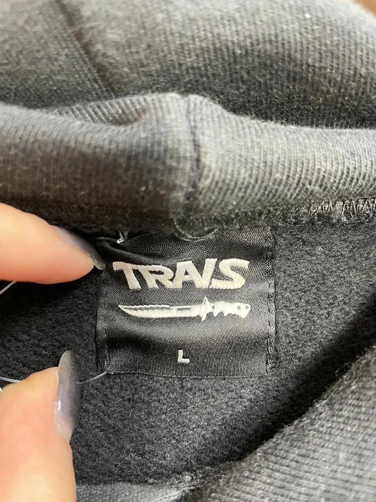 라지 트라비스 TRAVS 로고 후드 블랙 6