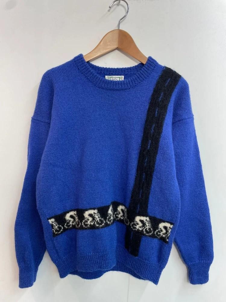 프리 90s KAPAI CRAFTS 크롭 니트 블루 4