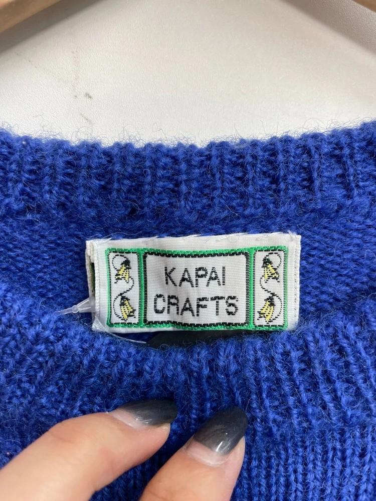 프리 90s KAPAI CRAFTS 크롭 니트 블루 7