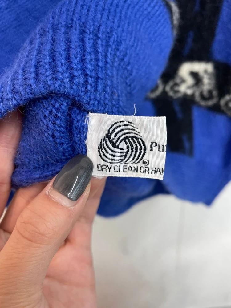 프리 90s KAPAI CRAFTS 크롭 니트 블루 8