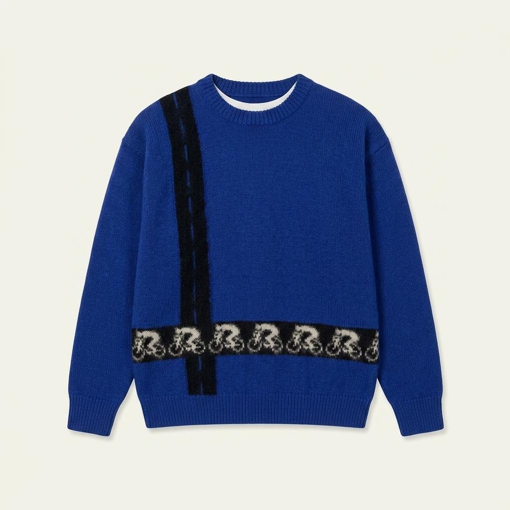 프리 90s KAPAI CRAFTS 크롭 니트 블루 1