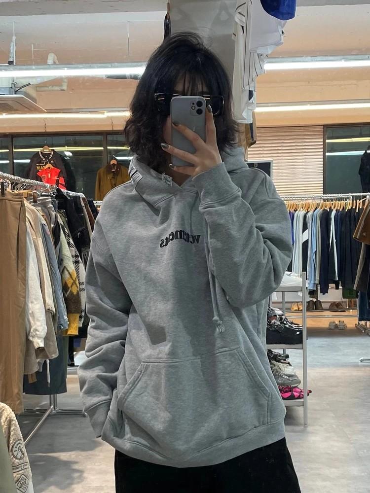 미디움 베트멍 그레이 바코드 로고 오버핏 남성 후드티 2