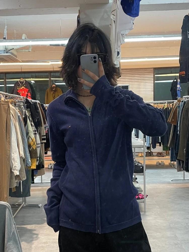 미디움 타미힐피거 데님 풀집업 니트 2