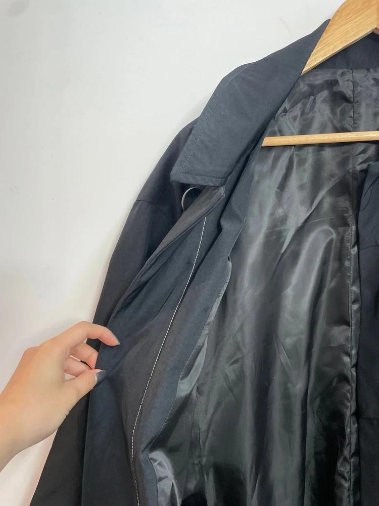 라지 애드오프 블랙 롱 사파리 자켓 7