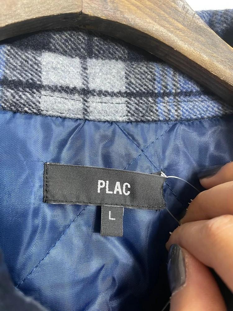 라지 플랙 PLAC 체크 블루 플란넬 오버핏 울 셔츠 자켓 7