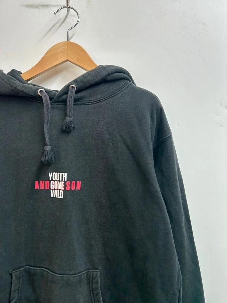 라지 앤더슨벨 백로고 오버핏 블랙 후드티셔츠 5