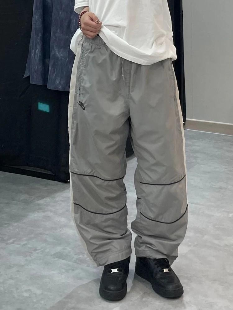 라지 나이키 캐쥬얼 사이드 니트 절개라인 나일론 트랙 팬츠 2