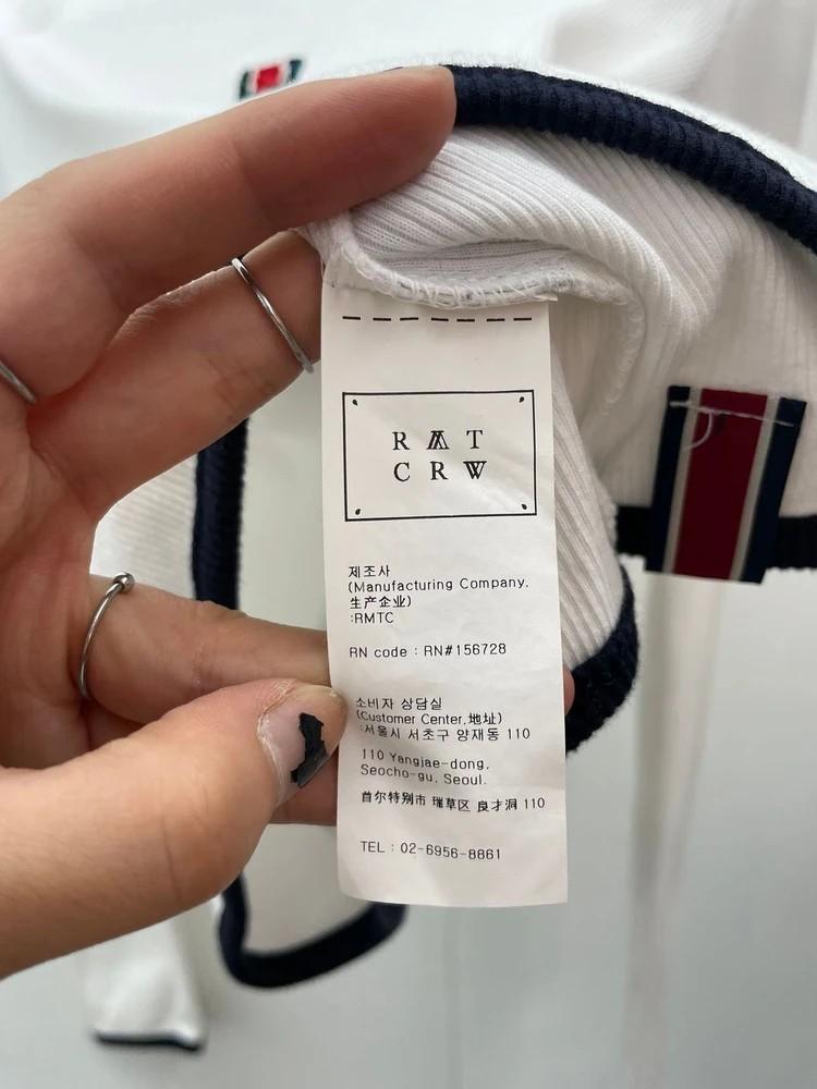 미디움 로맨틱 크라운 여성 로고 리브 골자 롱 슬리브 T셔츠 3