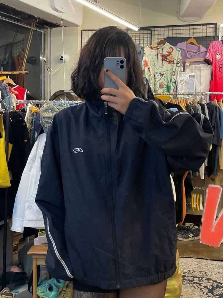 100 리복 올드스쿨 블랙 윈드러너 바람막이 자켓 점퍼 2