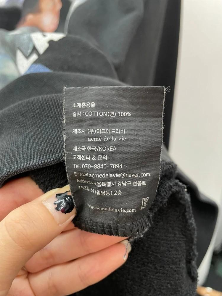 1 사이즈 아크메드라비 프린팅 후드티 블랙 10