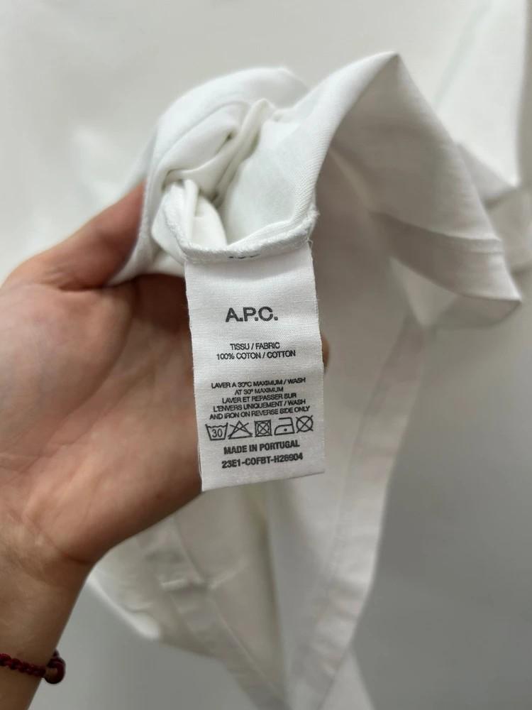 라지 A.P.C. 아페쎄 로고 화이트 오버핏 반팔 티셔츠 8