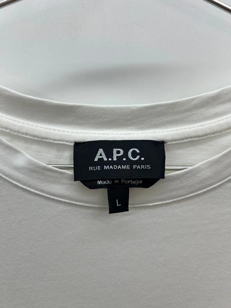 라지 A.P.C. 아페쎄 로고 화이트 오버핏 반팔 티셔츠 7