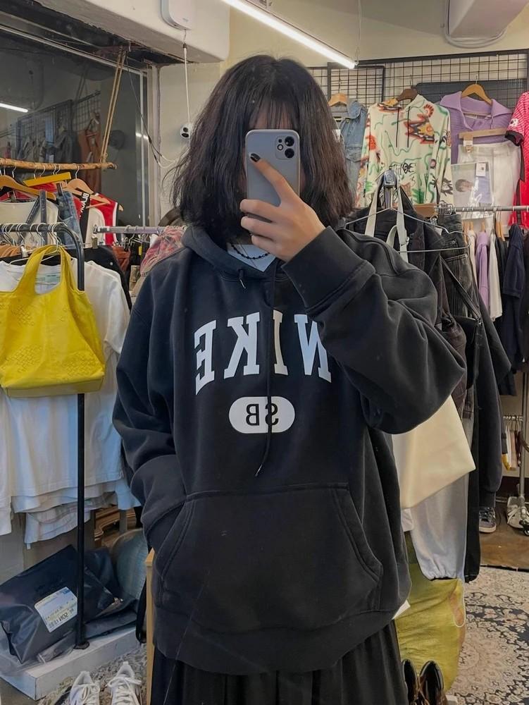 xl 나이키 sb 빅로고 오버핏 후드티셔츠 블랙 2