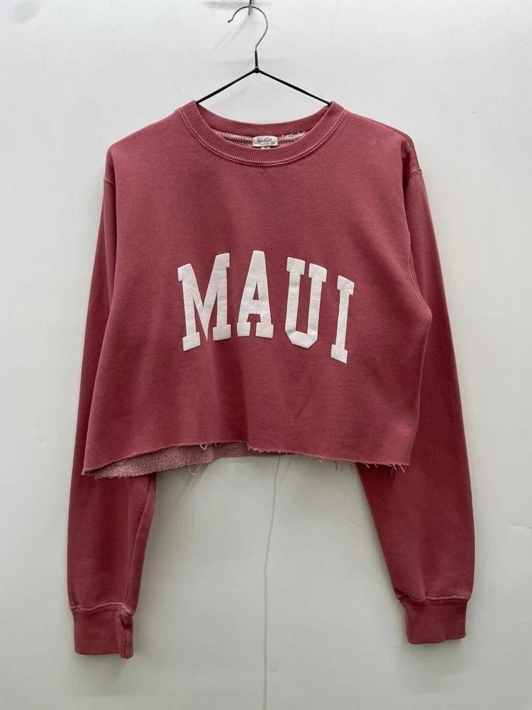 Brandy Melville MAUI 크롭 여자 로고 맨투맨 3