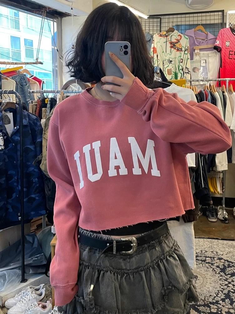 Brandy Melville MAUI 크롭 여자 로고 맨투맨 2