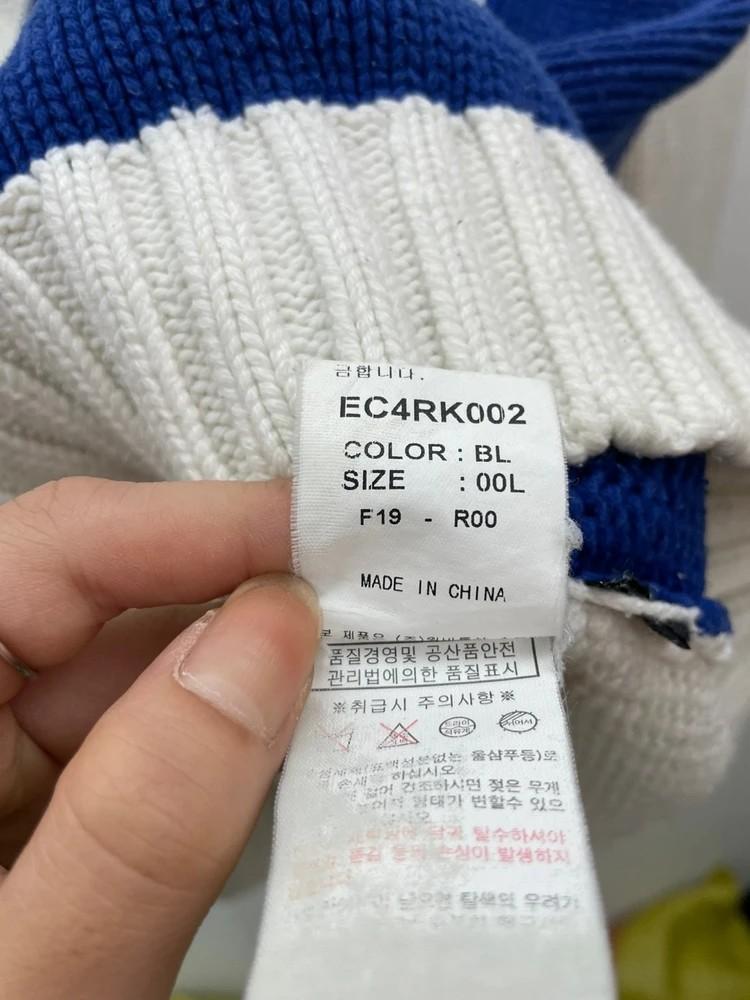 라지 에비수 빅로고 블루 배색 오버핏 니트 10