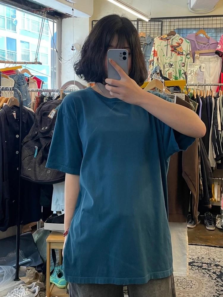 XL 남녀공용 J.Crew 기본 코튼 반팔 티셔츠 청록 2