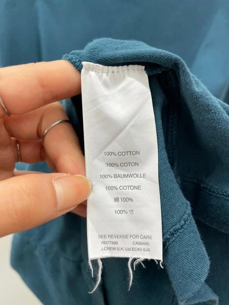 XL 남녀공용 J.Crew 기본 코튼 반팔 티셔츠 청록 7