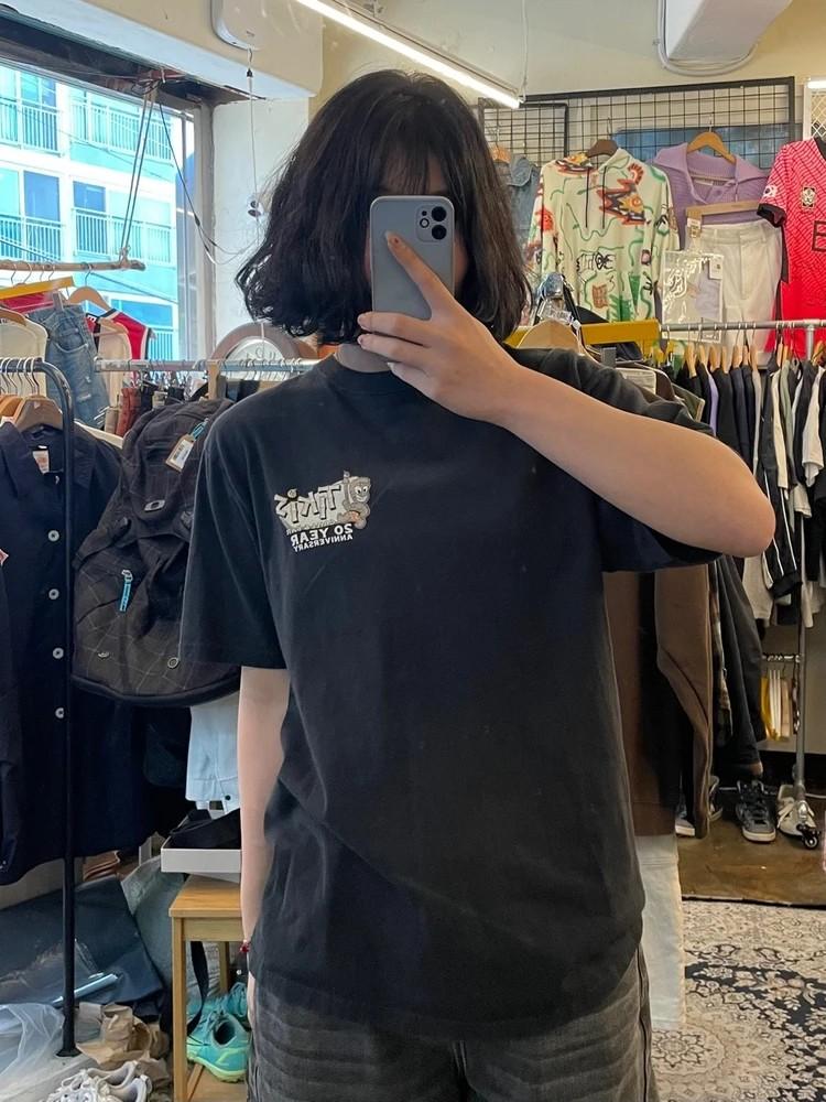 미디움 Crazy Shirts 크레이지 셔츠 프린팅 반팔 티셔츠 블랙 2