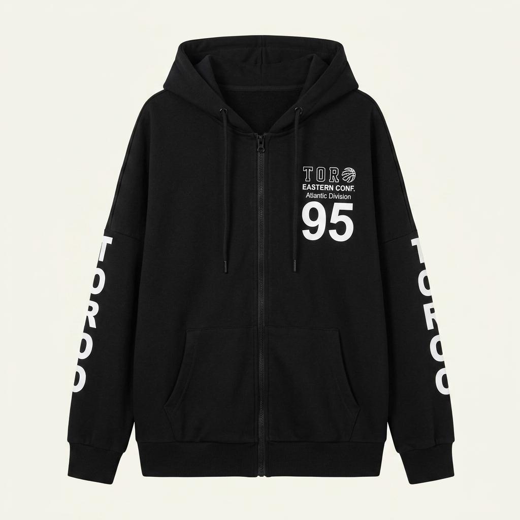 XL NBA 남성 토론토 랩터스 드롭 소매 후드 집업 점퍼 1