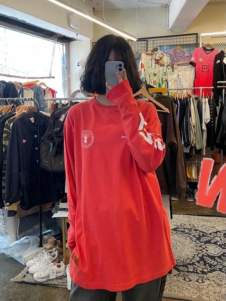 3 사이즈 Heron Preston 헤론 프레스톤 DSNY 레드 롱 슬리브 2