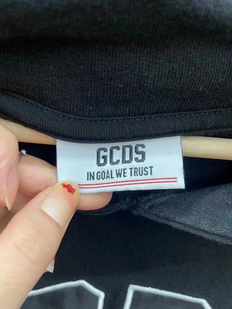 미디움 남자 GCDS 로고 레귤러 오버핏 후드티 8