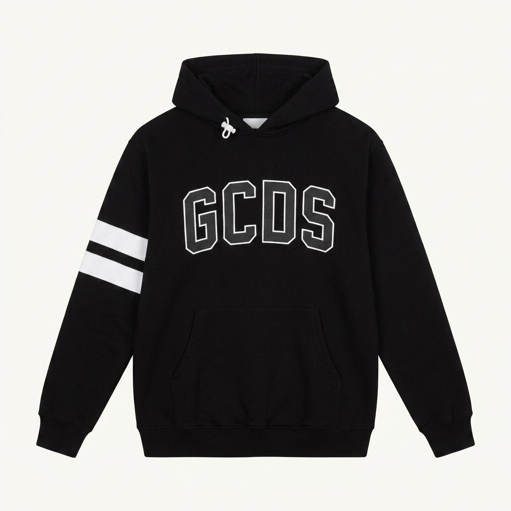 미디움 남자 GCDS 로고 레귤러 오버핏 후드티 1