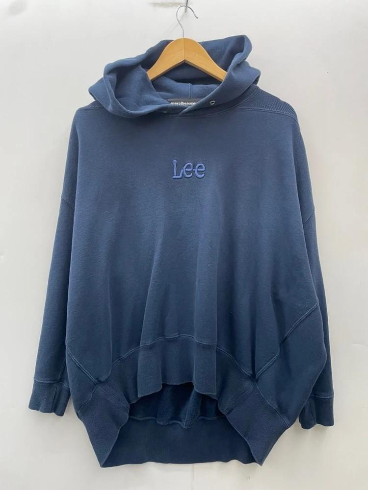 스몰 LEE X 메르시보꾸 네이비 가오리핏 후드티 3