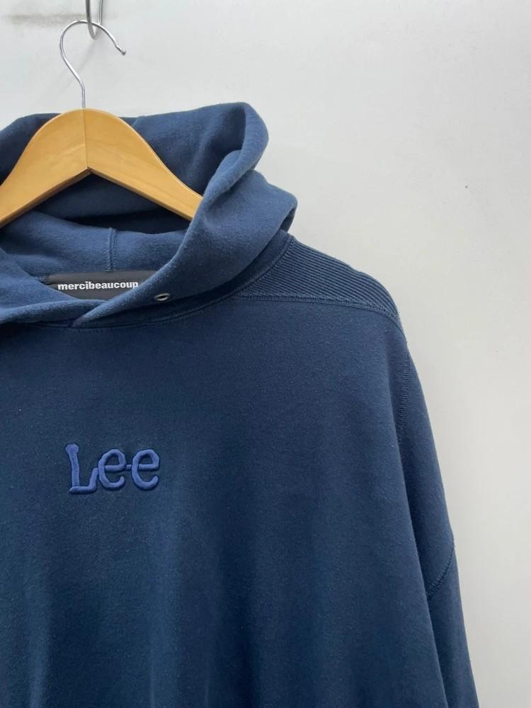 스몰 LEE X 메르시보꾸 네이비 가오리핏 후드티 5