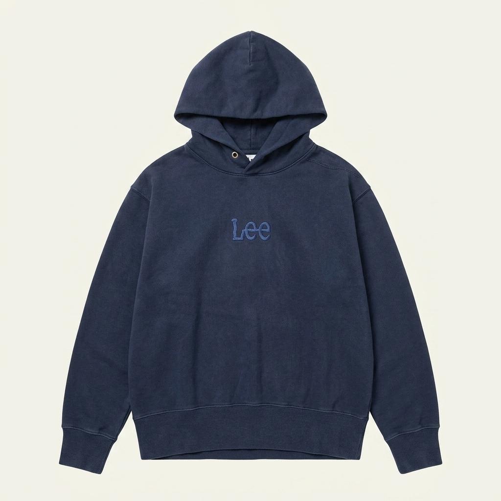 스몰 LEE X 메르시보꾸 네이비 가오리핏 후드티 1