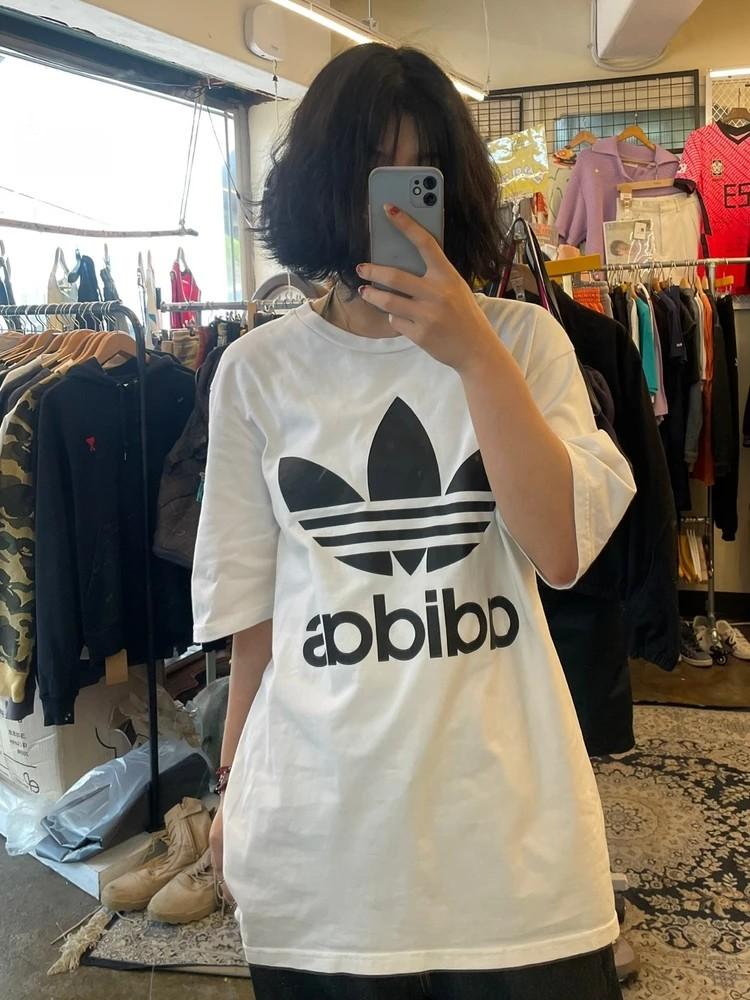 미디움 아디다스 오리지널스 불꽃로고 오버핏 반팔티셔츠 2