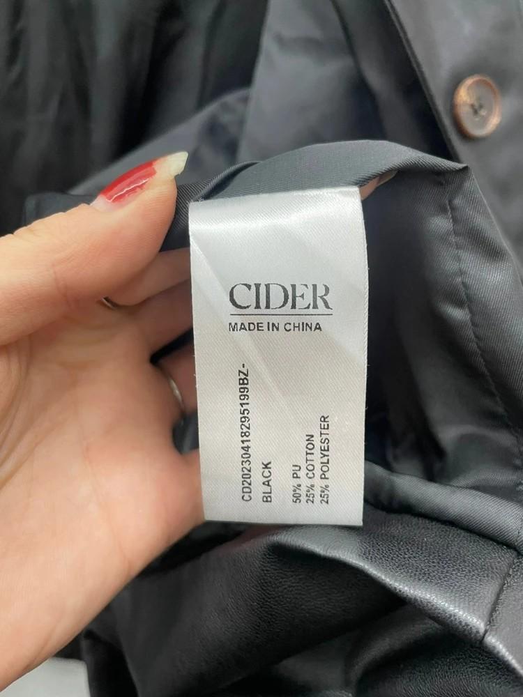 XS CIDER 샵사이다 오버핏 포켓 레더 자켓 9