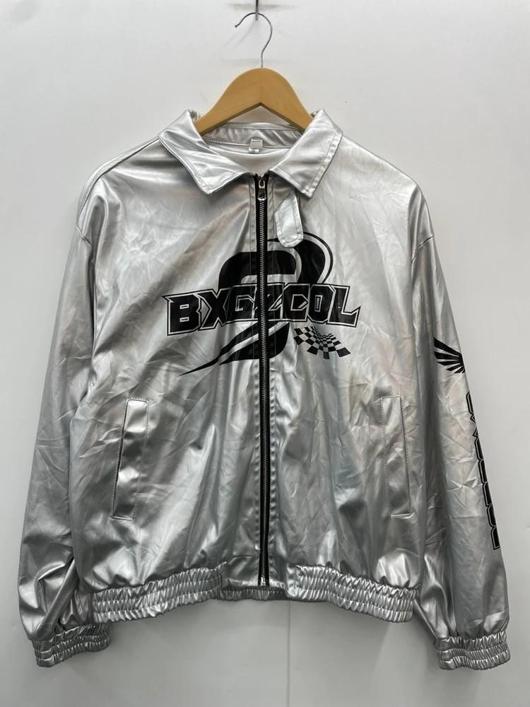 VTG 레이싱 점퍼 가죽 자켓 실버 빈티지 3