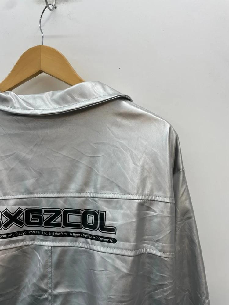 VTG 레이싱 점퍼 가죽 자켓 실버 빈티지 4