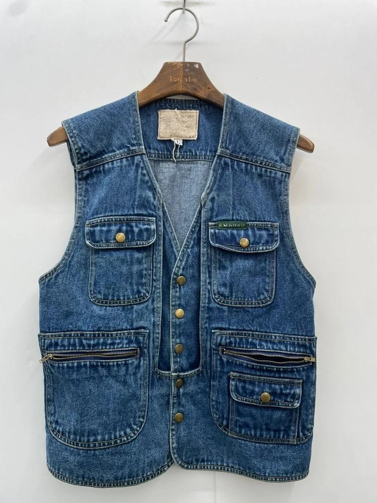 라지 피싱 Vintage MANX 멀티포켓 데님 조끼 4