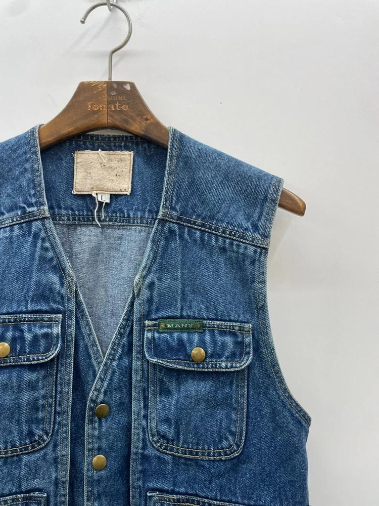 라지 피싱 Vintage MANX 멀티포켓 데님 조끼 7