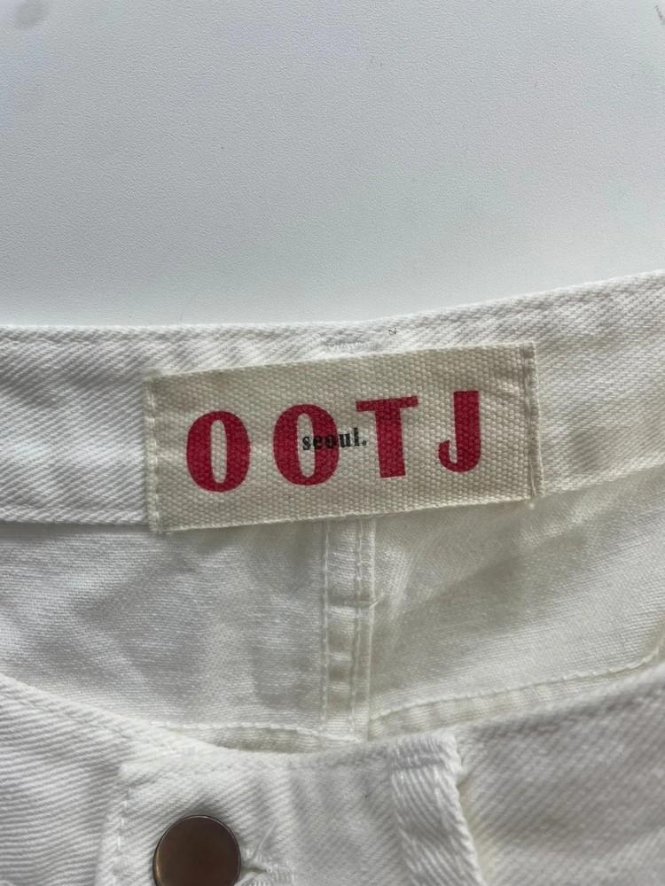 미디움 ootj 크림 화이트 와이드 데미지진 팬츠 10