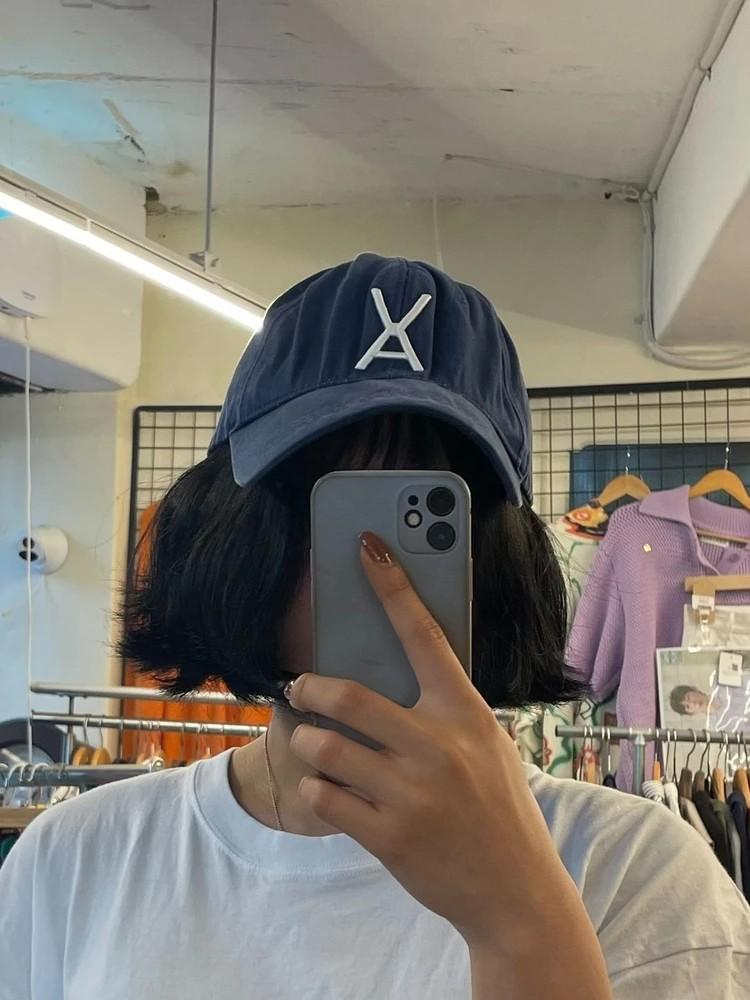 varzar 로고 빈티지 볼캡 모자 네이비 2