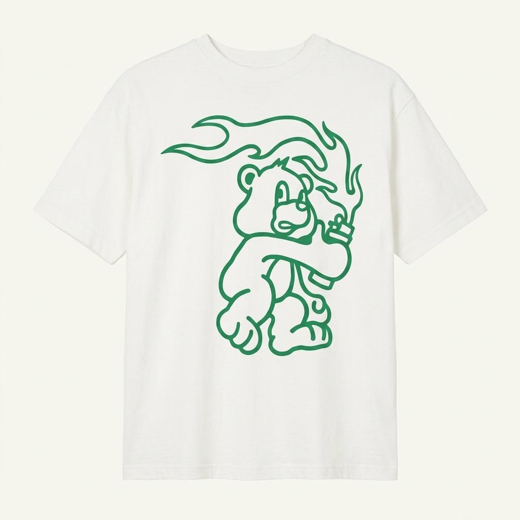 스몰 LMC FLAME 오버핏 베어티셔츠 화이트 1