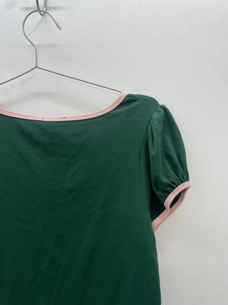 미디움 delias 새상품 여자 크롭 반팔 돌스킬 그린 아이돌룩 3