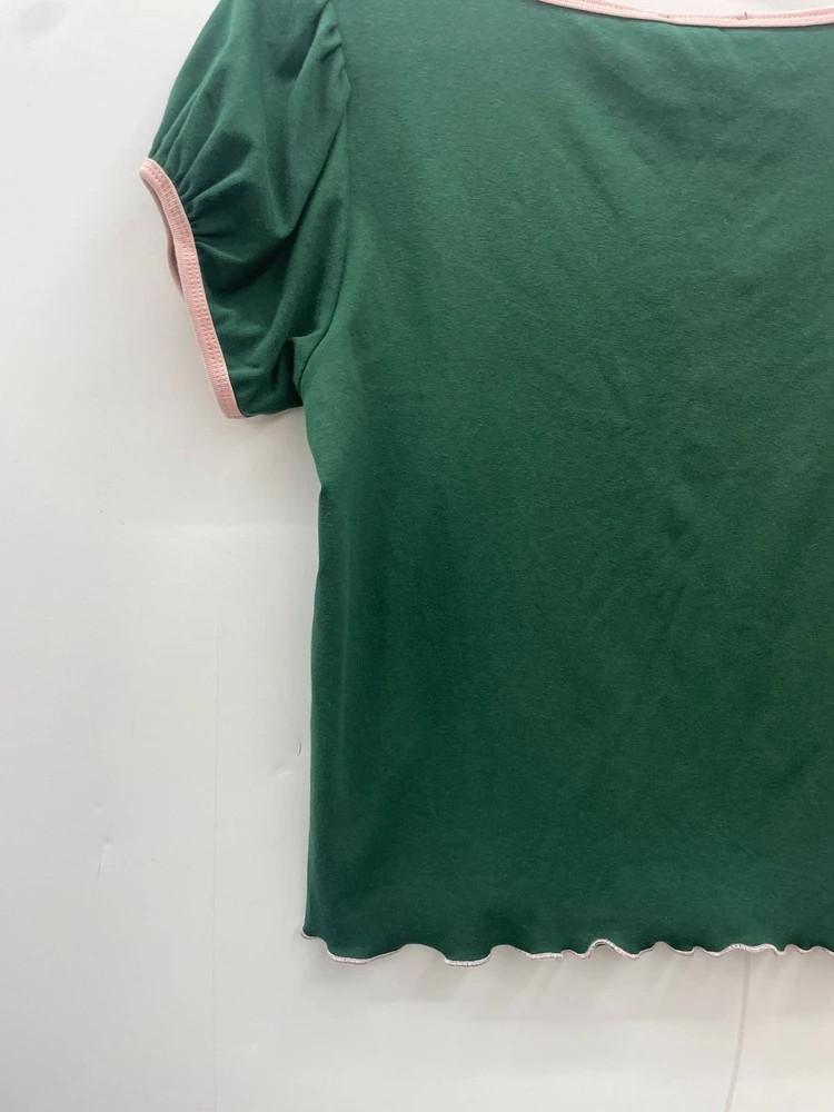 미디움 delias 새상품 여자 크롭 반팔 돌스킬 그린 아이돌룩 6