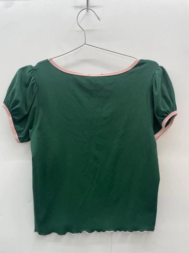 미디움 delias 새상품 여자 크롭 반팔 돌스킬 그린 아이돌룩 5