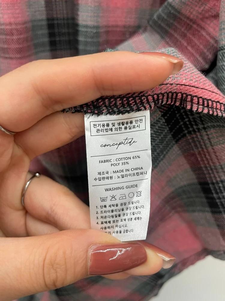 라지 새상품 컨셉타이드 오버핏 컨트리 체크 하프 셔츠 11
