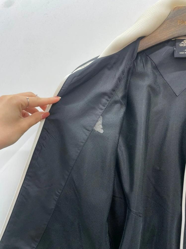 아디다스 로고 우븐 바람막이 집업 자켓 검흰 오레오 95 8
